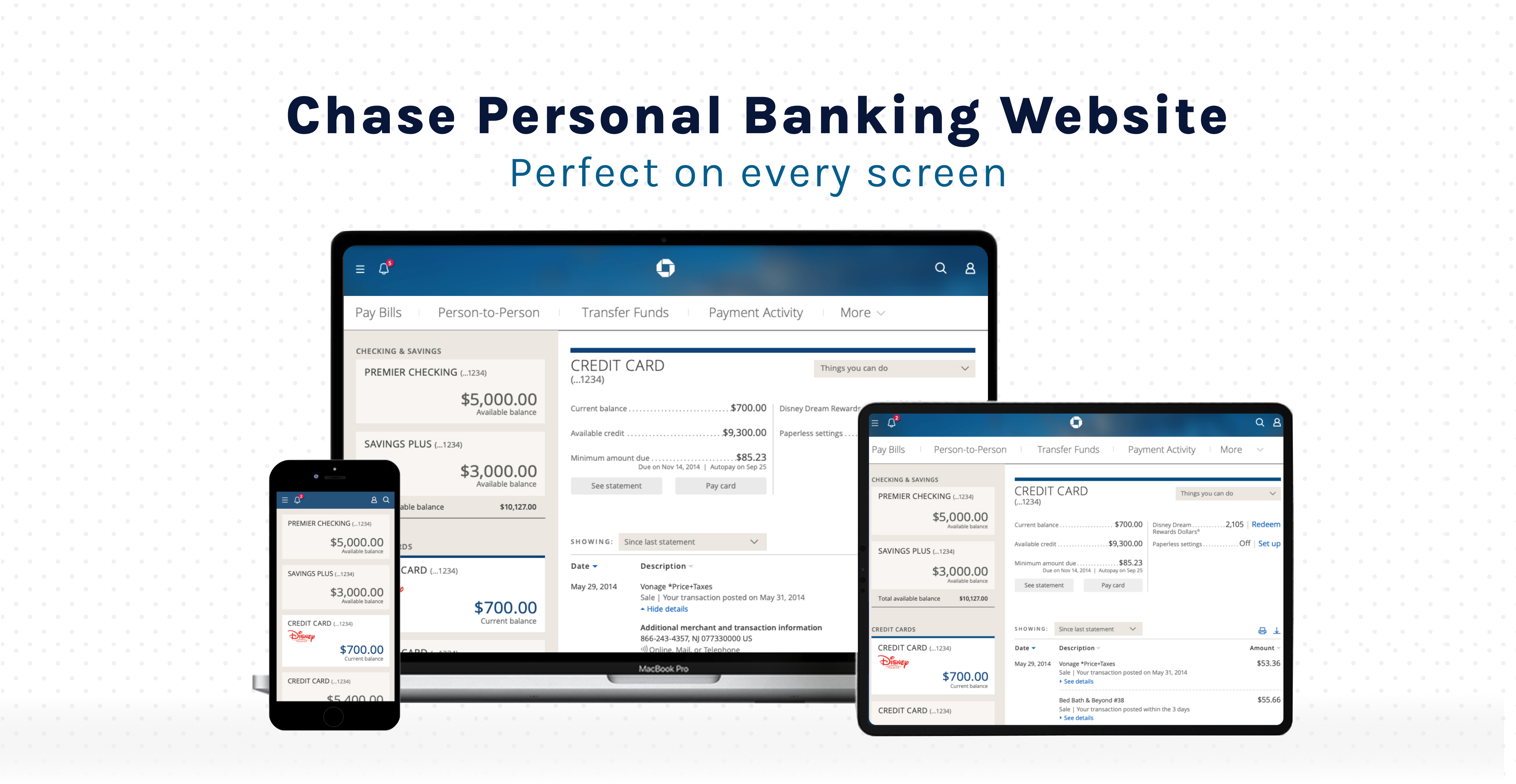Chase Personal Banking Website